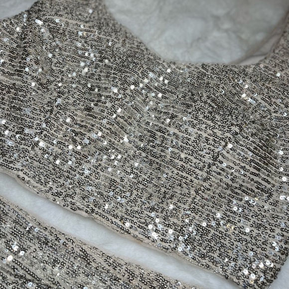 NWT! Sequins 2 piece cropped evening dress - Picture 7 of 8